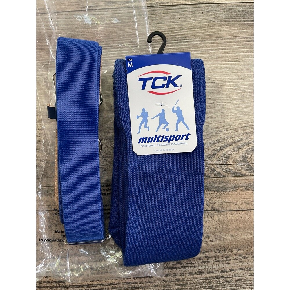 New  TCKsports Multsport Belt and Socks Royal Blue Unisex Size Medium